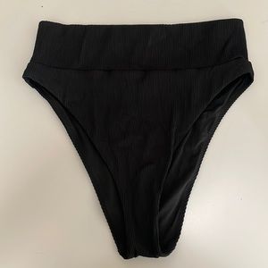 Aerie Black Ribbed High Cut Cheeky bottom! Size M! NWOT